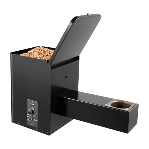 YUASDUU Pellet Grill Hopper, 250W 120V Vertical Pellet Maker Hopper Assembly Kit 180℉- 500℉ Precision Computerized Temperature Control RTD Sensor Digital Temperature Controller for BBQ Bake Roast
