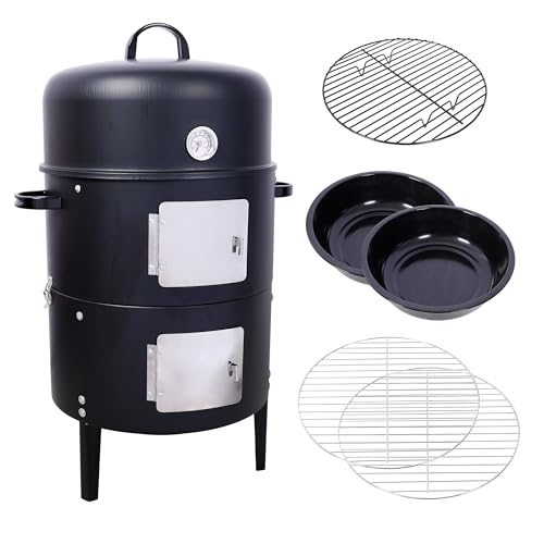 Professional 17" Steel Charcoal Smoker Grill for Outdoor BBQ Cooking - Image 7