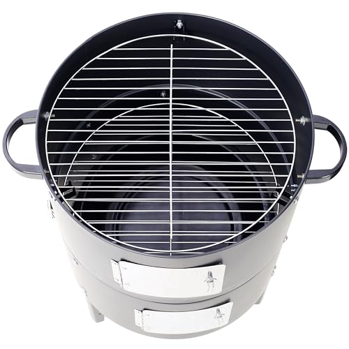 Professional 17" Steel Charcoal Smoker Grill for Outdoor BBQ Cooking - Image 6