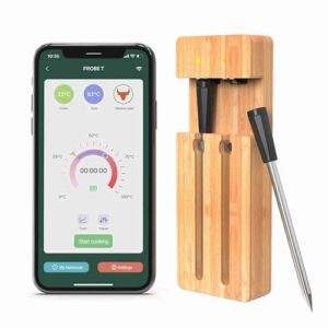 Smart Barbecue Thermometer, Phone APP Smart Bluetooth Meat Probe Thermometer for Kitchen