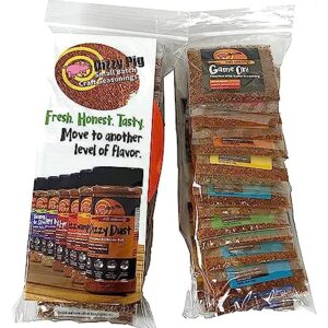 Dizzy Pig Original Seasoning & Rub Blends Sampler Pack (17 Individual Samples) - Hand Made in the USA - Each Pack Seasons 2-4 lbs of Food - MSG Free, Gluten Free