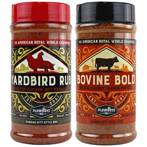 Plowboys BBQ Seasonings and Rubs – Award-Winning Championship Spice Blends for Grilling, Smoking, and Cooking (Pack of 2, Variety Pack)