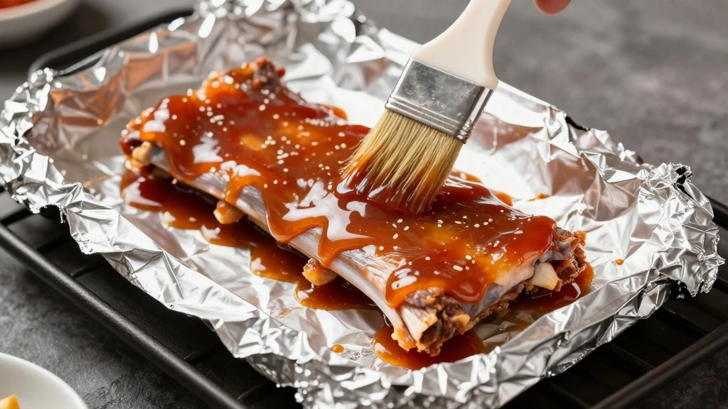 How to Make the Ultimate Smoky BBQ Ribs: Fall-Off-The-Bone Goodness - Step 6: Wrap the Ribs 1