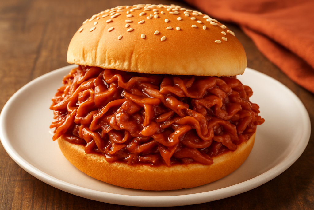 bbq chipped chopped ham sandwich