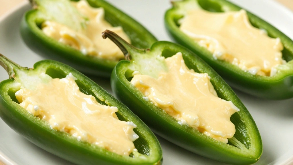 How to Make BBQ Bacon-Wrapped Jalapeño Poppers: A Fiery Snack - Step 3: Fill Jalapeños 1