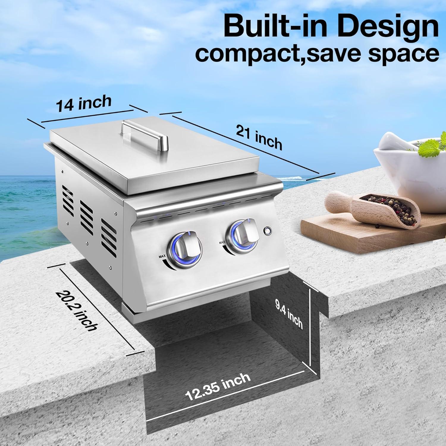 Our Double Grilling​ Side Burners: Flame-tested & Approved!