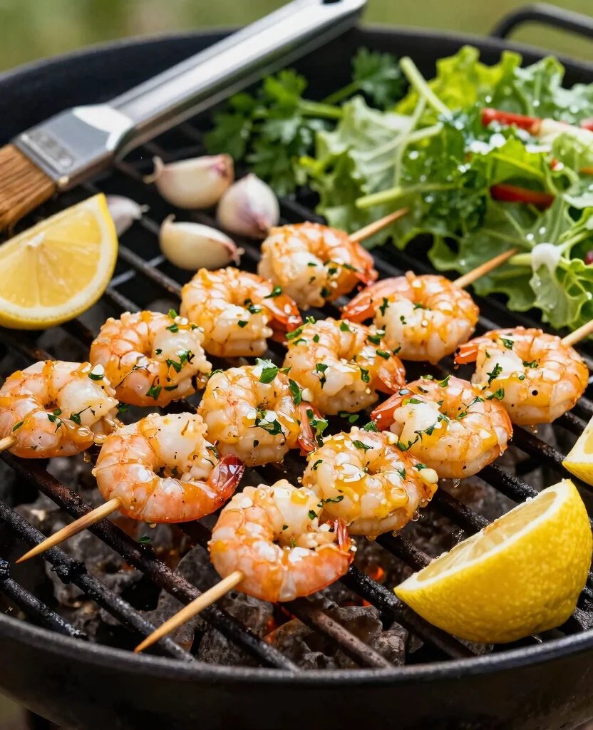 Delicious Grilling Recipes: 10 Mouthwatering Shrimp Dishes to Try This Summer - 1. Garlic Butter Grilled Shrimp Skewers 1