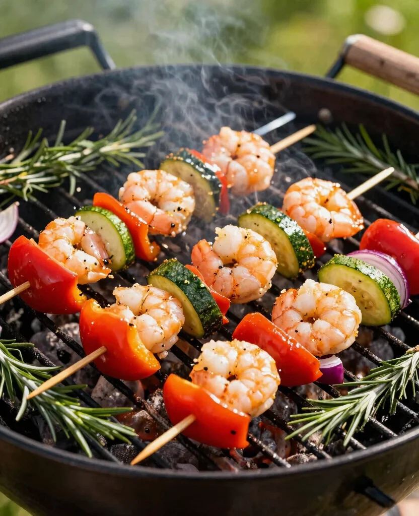 Delicious Grilling Recipes: 10 Mouthwatering Shrimp Dishes to Try This Summer - 3. Shrimp and Vegetable Kebabs 1