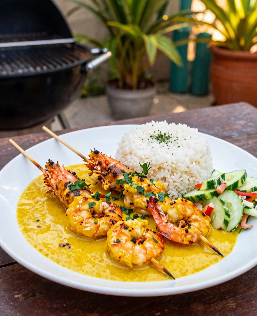 Delicious Grilling Recipes: 10 Mouthwatering Shrimp Dishes to Try This Summer - 6. Coconut Curry Grilled Shrimp 1