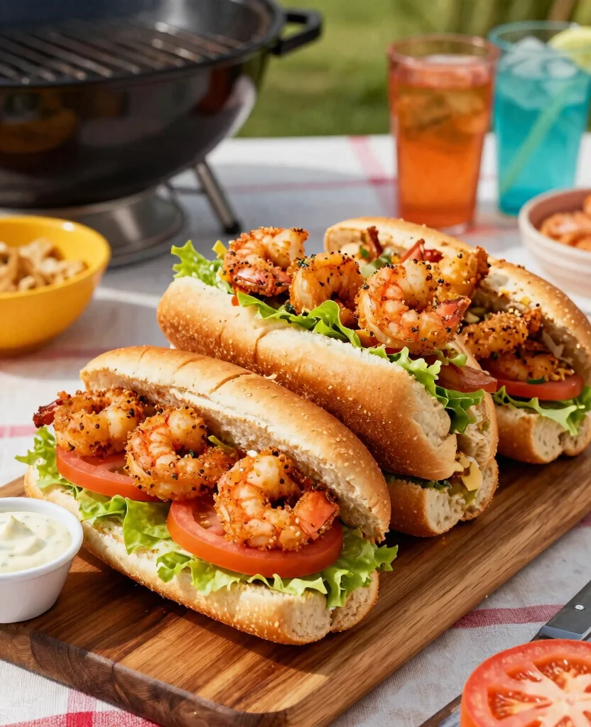 Delicious Grilling Recipes: 10 Mouthwatering Shrimp Dishes to Try This Summer - 7. Shrimp Po’Boy Sandwiches 1