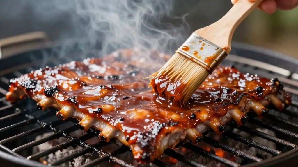 Szechuan BBQ Ribs: Mastering the Art of Fusion Grilling - Step 7: Grill and Baste the Ribs 1