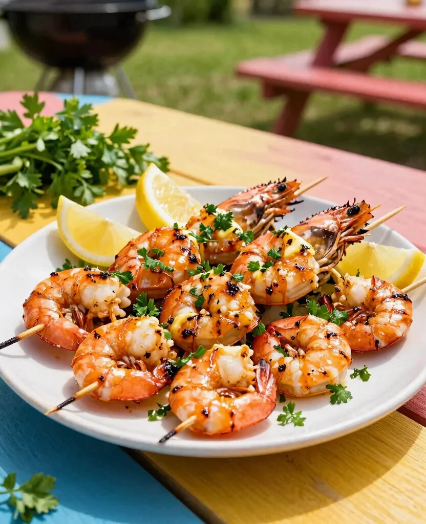 Ultimate Summer Grilling Recipes for a Crowd: Delicious Ideas to Impress Your Guests - 3. Grilled Shrimp Skewers with Garlic Butter 1