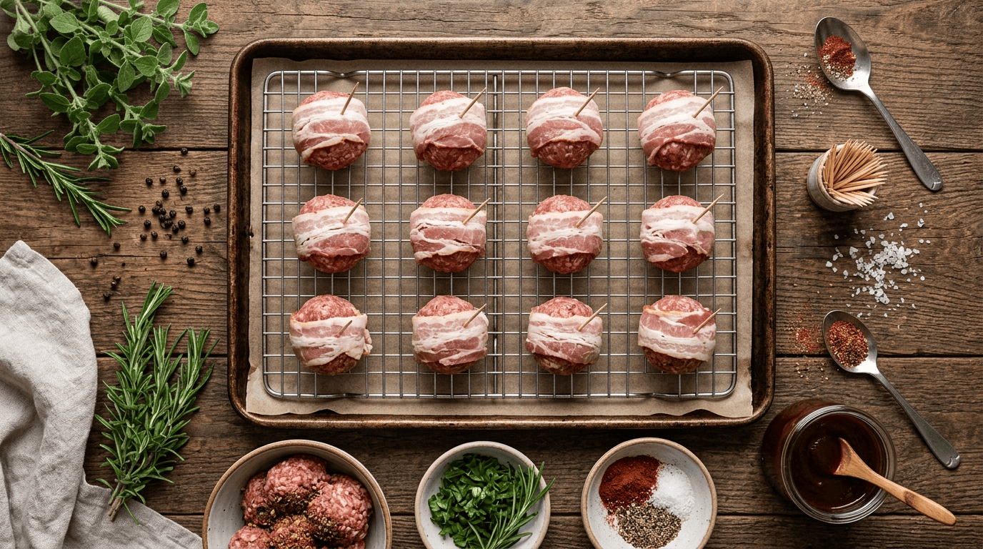 Smoked Bacon Wrapped Meatballs Recipe | BBQ Perfection