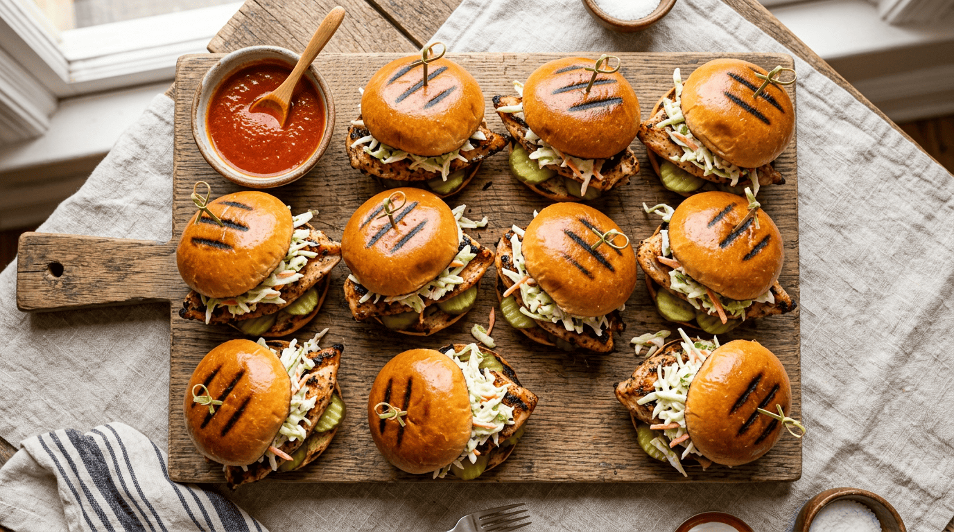 Grilled Chicken Sliders Recipe – Juicy BBQ Mini Sandwiches