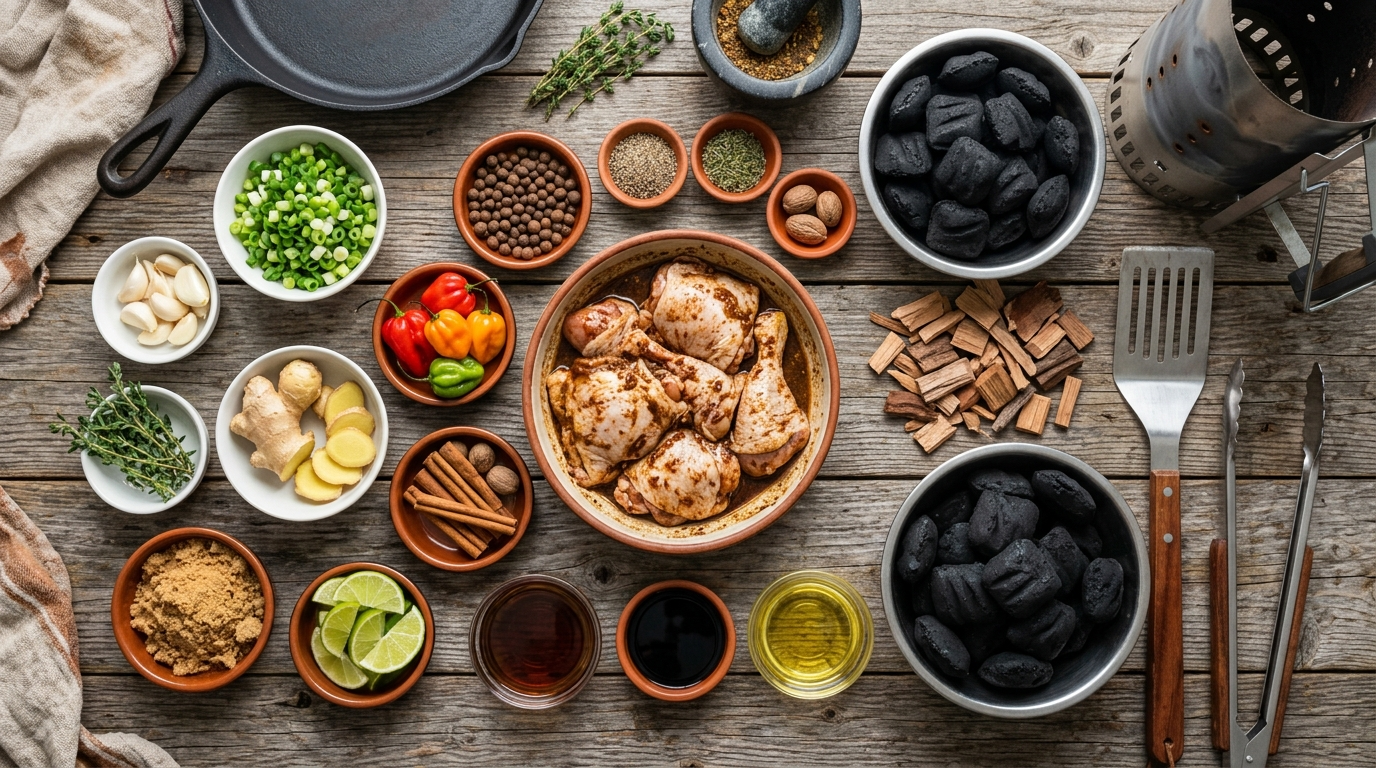 Grilled Jerk Chicken Recipe: Bold Jamaican Flavors ingredients